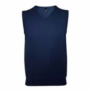 SOLS Unisex Gentlemen Sleeveless V Neck Sweater Vest (L) (Navy)