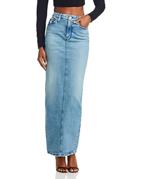 Good American Denim Tube Maxi Skirt