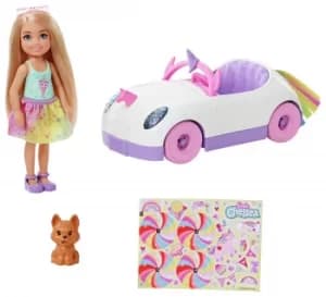 Barbie Chelsea Doll with Unicorn-Themed Car Toy