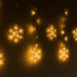 Snowflake Warm White Outdoor Curtain Light