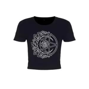 Requiem Collective Womens/Ladies Monochrome Pentacle Crop Top (L) (Black)