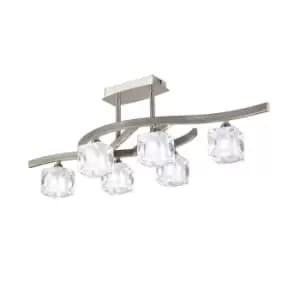 Cuadrax Rectangular Semi Flush 6 Light G9 Satin Nickel