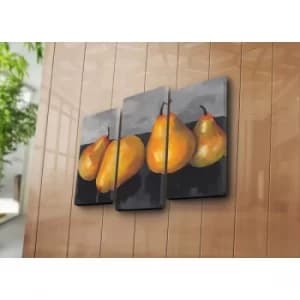 3PATK-22 Multicolor Decorative Canvas Painting (3 Pieces)