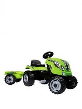 Smoby Green Tractor With Trailer