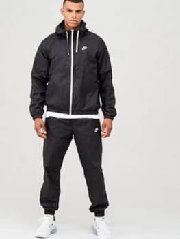 Nike Sportswear Hooded Woven Tracksuit - Black Size M Men