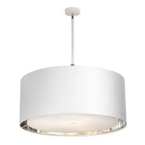 4 Light Large Round Ceiling Pendant Light White, Polished Nickel, E27