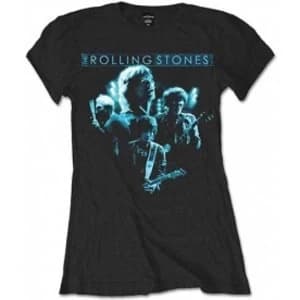 Rolling Stones Band Glow Black Ladies T Shirt: Large