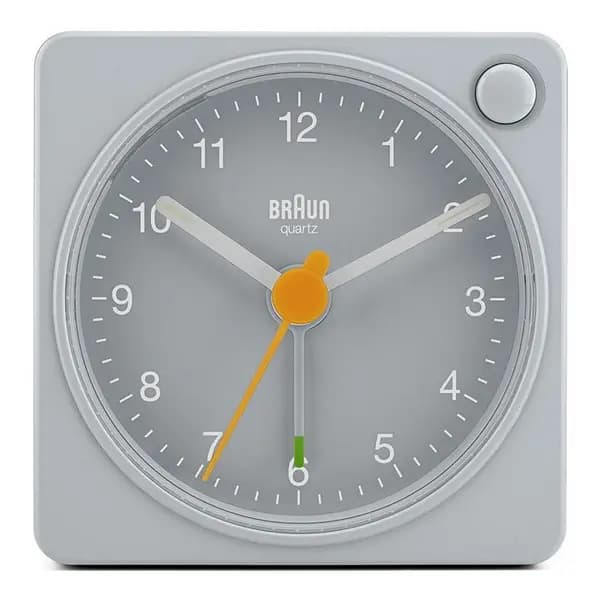 Braun Classic Travel Analogue Alarm Clock with Snooze an - Grey One Size