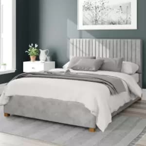 Aspire Grant Upholstered Ottoman Bed Kimyo Linen Silver King