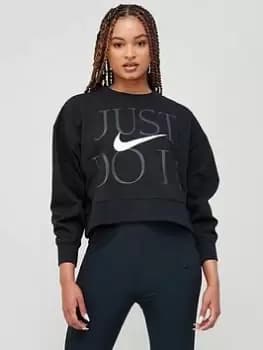 Nike Training Get Fit Sweat - Black, Size L, Women