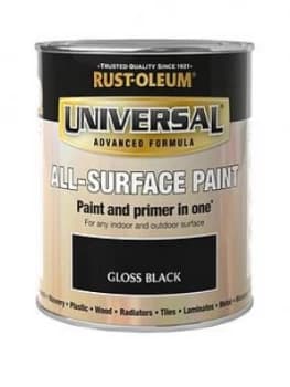 Rust-Oleum Gloss Black Universal Metal And All-Surface Paint - 750Ml