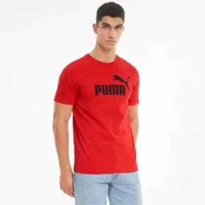 PUMA Essentials Logo Mens T-Shirt, High Risk Red, size 2X Large, Clothing