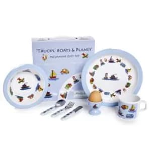 Trains, Planes & Automobiles 7 Piece Melamine Dining Set