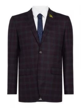 Ted Baker Mens Nevos Tight Lines Check Jacket Berry