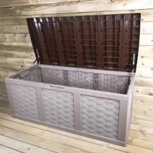 HUGE XXL 634 Litre Rattan Style Garden Cushion Storage Box - Sit on Lid - Brown