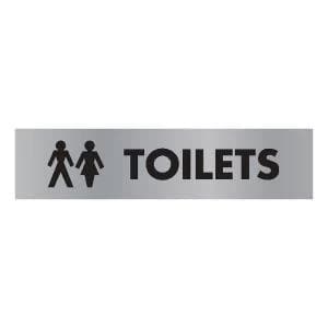Acrylic Sign Toilet Aluminium 190x45mm SR22366