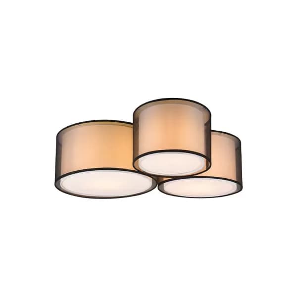 Burton Modern 3 Light Cylindrical Ceiling Light Black Matt