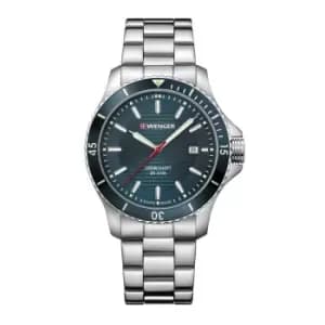 Wenger Seaforce Quartz Blue Dial Stainless Steel Bracelet Strap Mens Watch 01.0641.129