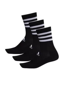 Adidas 3-stripe Cushion Crew 3 Pack - Black Size M Men