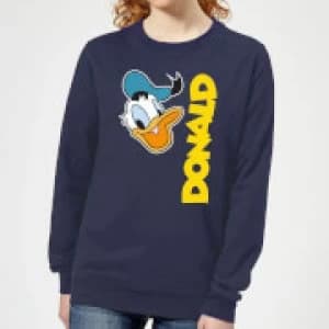 Disney Donald Duck Face Womens Sweatshirt - Navy - L