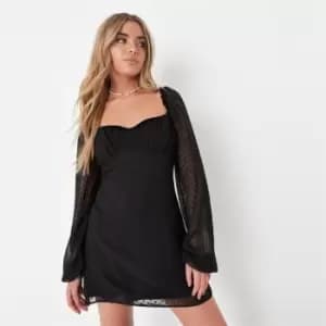 Missguided Woven Dobby Dress - Black