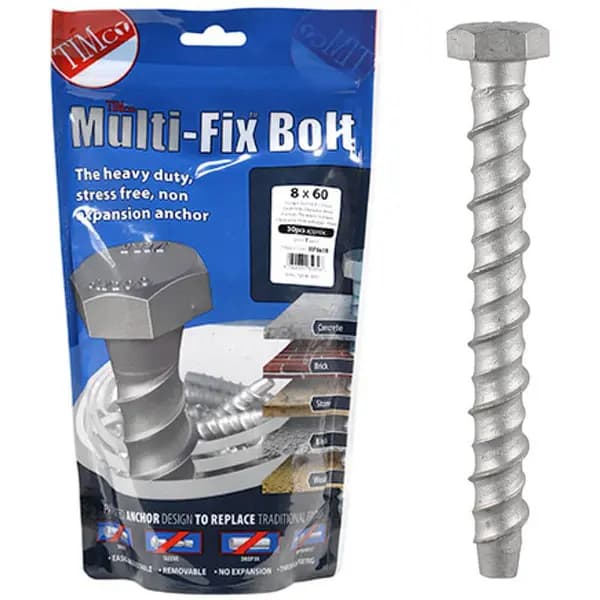 Multi Fix Bolt Hex Head Concrete Screws MF860B Diameter: 8mm