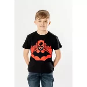 Batman Kids Black Gotham Skyline Unisex T-Shirt Ex Large