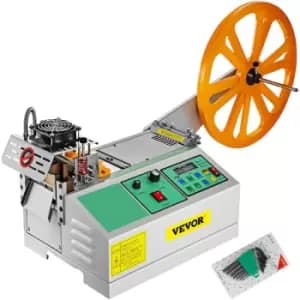 VEVOR Automatic Cold Tape Cutting Machine Digital Belt Cutter 95mm/3.7" Cutting Width for Plastic Webbing Ribbon Velcro Zipper Elastic Belt