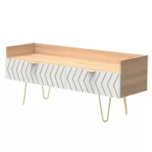 Jigsaw White Oak Effect Media Unit, (W)1280mm