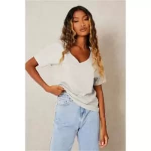 I Saw It First Grey Marl V-Neck T-Shirt - Grey