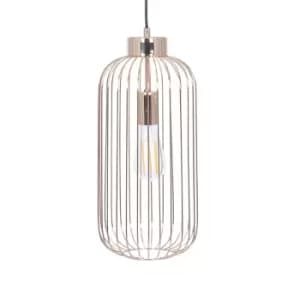 French Gold Metal Wire Tall Pendant