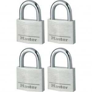 Masterlock Aluminium Padlock Pack of 4 Keyed Alike 40mm Standard