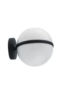 ORBIT Outdoor Globe Wall Light Black, IP44 25x20cm