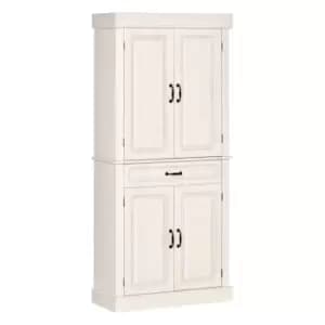 HOMCOM 180cm Kitchen Pantry Storage Cabinet Server Food Organizer - White