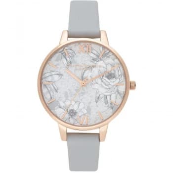 Ladies Olivia Burton Vegan Grey & Rose Gold Watch