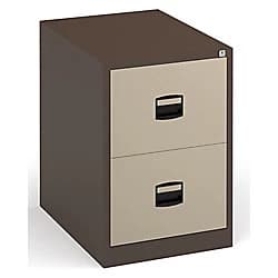 Dams International Filing Cabinet with 2 Lockable Drawers DCF2C 470 x 622 x 711mm Coffee & Cream