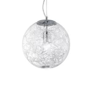 Mapa Max 1 Light Large Globe Ceiling Pendant Chrome, E27