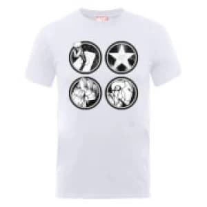 Marvel Avengers Assemble Main Logos T-Shirt - White - L