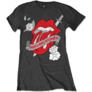 Rolling Stones Vintage Tattoo Charcoal Ladies TS: Medium