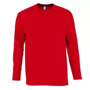 SOLS Mens Monarch Long Sleeve T-Shirt (3XL) (Red)
