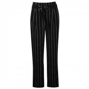 Oui Stripe Wide Leg Trousers - 0991 Mono