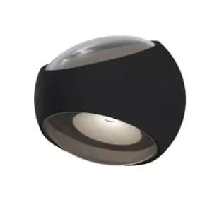 Outdoor Stream Integrated LED Black Up Down Wall Lamp IP54