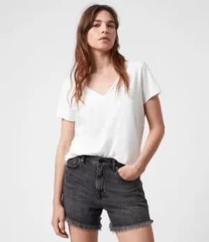AllSaints Womens Cotton Regular Fit Emelyn Tonic Short Sleeve T-Shirt, White, Size: XS