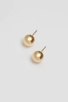 Recycled Gold Plated Sterling Silver 925 Polished Orb Stud Earrings