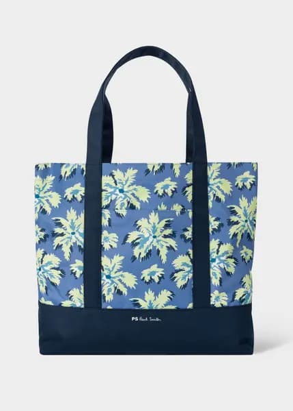 Ps Paul Smith Women'S Blue 'Palmera' Recycled-Polyester Tote Bag