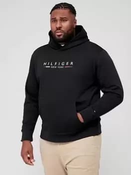 Tommy Hilfiger Big & Tall Hilfiger New York Overhead Hoodie - Black, Size 4XL, Men