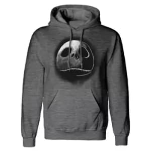 Nightmare Before Christmas Unisex Adult Sketch Face Hoodie (L) (Dark Grey Heather)