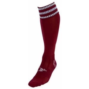 Precision 3 Stripe Pro Football Socks Junior UK 3-6 Maroon/White