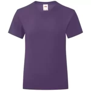 Fruit Of The Loom Girls Iconic T-Shirt (3-4 Years) (Purple)