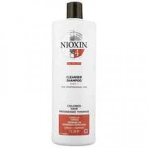 Nioxin 3D Care System System 4 Step 1 Color Safe Cleanser Shampoo: For Colored Hair And Progressed Thinning 1000ml